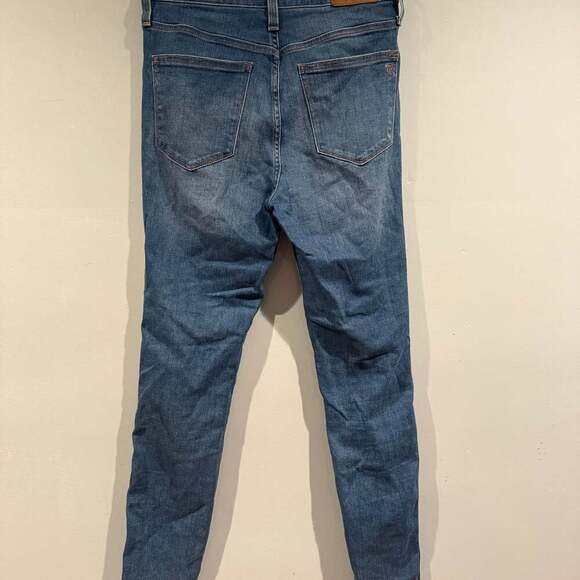 Madewell 10” High-Rise Skinny Jeans Button Fly Raw Hem Blue Size 28 - Picture 3 of 3